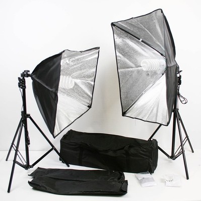 ESDDI 2x Softbox Beleuchtung Set 50x70cm Studioleuchte E27 Fotostudio Stativ
