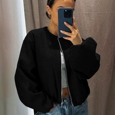 Zippered Short Jacket With Long Sleeves