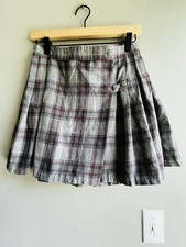Dennis Uniform Girls 16 Plaid Pleated School Skirt Navy Khaki Y2K