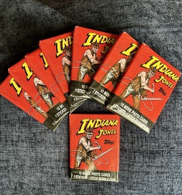 Group of 8 Packs 1984 Indiana Jones Unopened Sealed Topps Wax Pack Lucasfilm