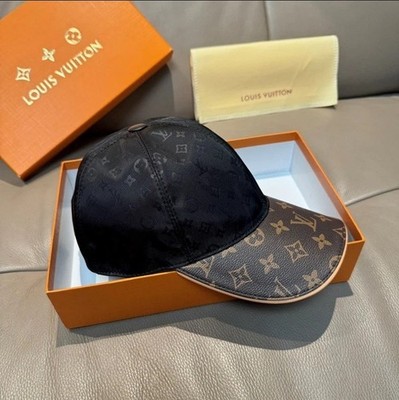 Louis Vuitton Monogram Logo Baseball Cap Black/Brown Cotton Unisex