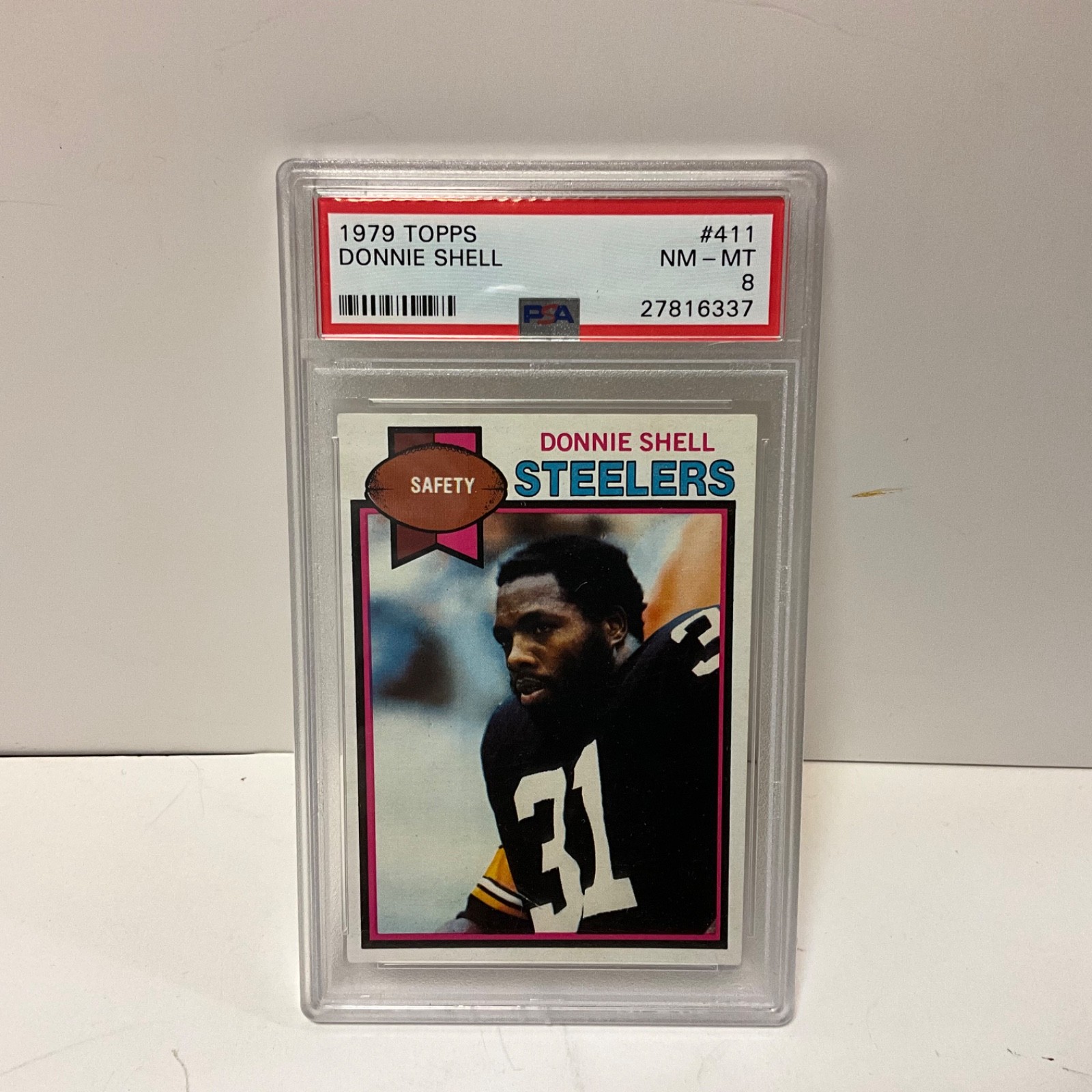 Vintage Donnie Shell 1979 Topps #411 RC PSA 8 HOF Rookie Steelers NFL Football