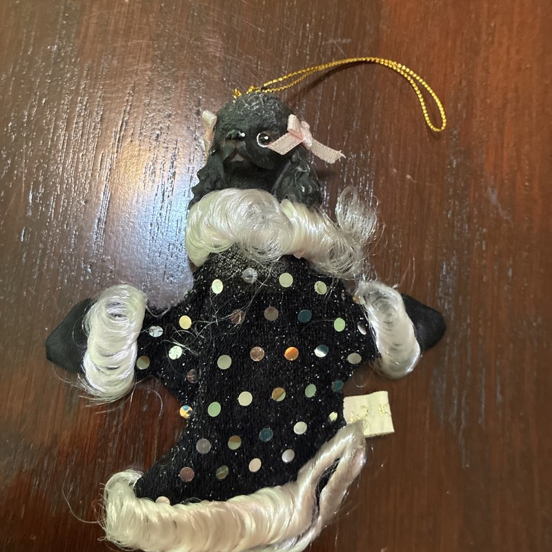 W. Klesti Poodle Ornament Christmas Ornament Used Condition Free Shipping US