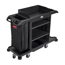 Rubbermaid Commercial 2202581 Housekeeping Cart, Plastic Frame, Black