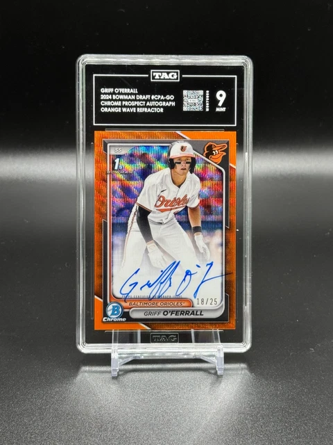 2024 Bowman Chrome Prospect Orange Wave Refractor Auto Griff O'Ferrall TAG 9