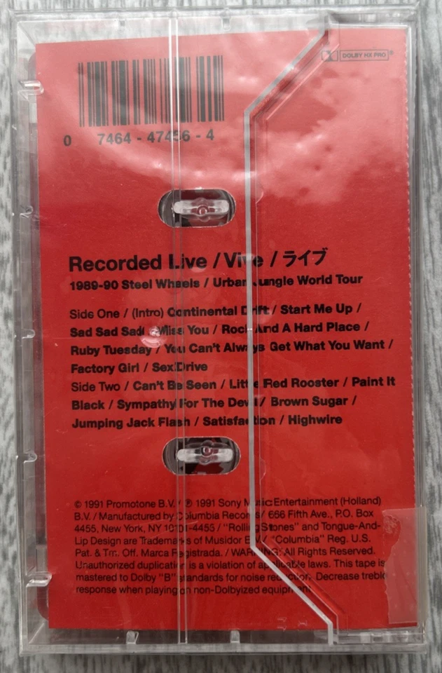 New / Sealed ROLLING STONES "Flashpoint" 1991 Cassette Tape CT 47456 w/ Hype - Image 2 of 3