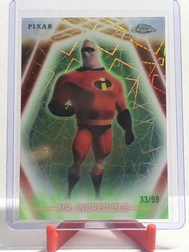 2026 Topps Disney Neon Mr. Incredible Chrome Neon-Etch Green Lazer  33/99