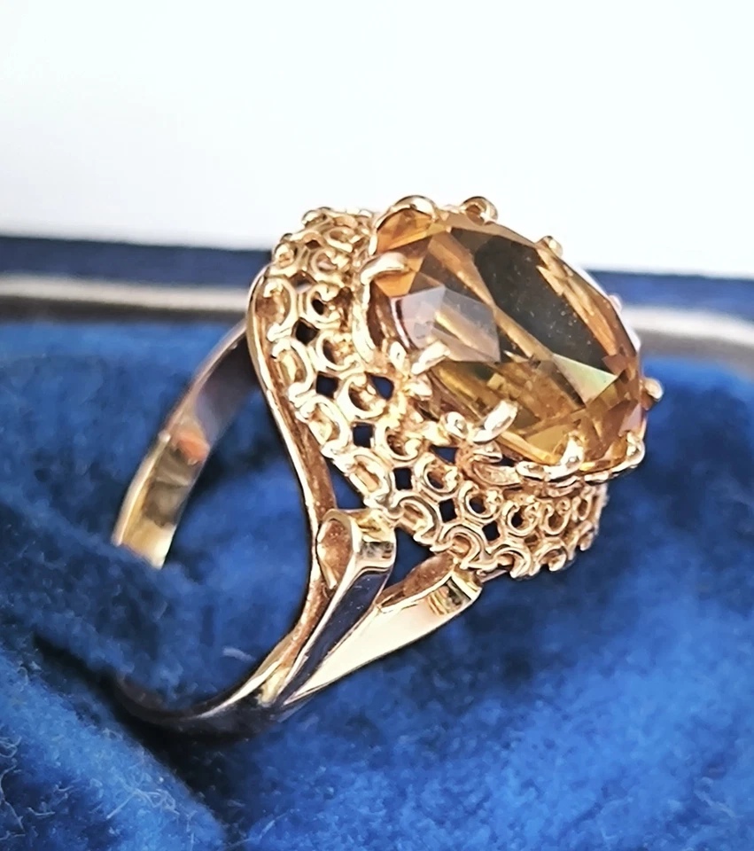 BAGUE EN OR 18K SERTIE CITRINE  4,43 g T56 - Photo 4/4