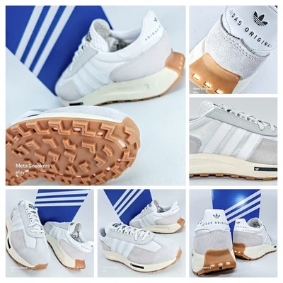 Adidas US 11.5 Men's White Silver Gum Boost Retro Runner Retropy E5   H03075 New