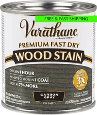 Varathane 307416 Premium Fast Dry Wood Stain, Half Pint, Carbon Gray