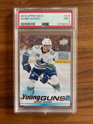 2019-20 Upper Deck Hockey Young Guns #249 Quinn Hughes-Vancouver Canucks PSA 9