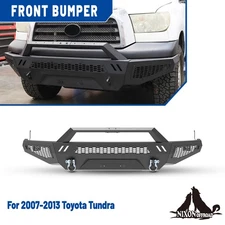 For 2007-2013 Toyota Tundra Steel Front Bumper Replacement w/D-Rings+LED Lights