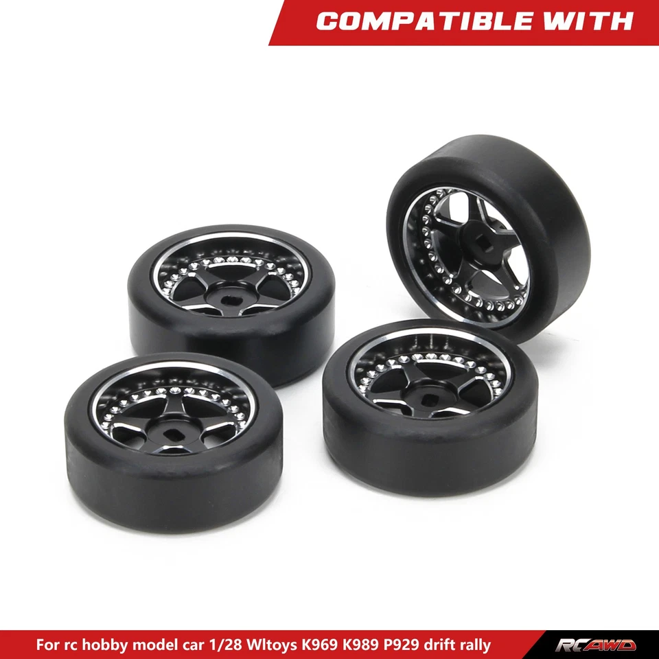 Llanta de aleación ampliada OD 29 mm para 1/28 Wltoys K969 K989 P929 Kyosho Mini-Z Foto 3 de 4