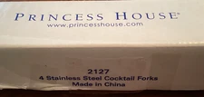 Princess House BARRINGTON 4 Cocktail Forks 2127 Unused Stainless Flatware 5 1/8"