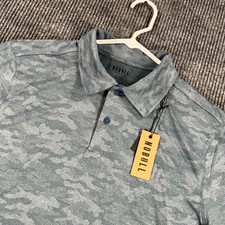 NoBull Performance Polo Shirt Mens XL Light Blue Camo CrossFit Golf New