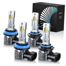 H11 9005 LED Bulbs Combo, 6000K Fanless 1:1 Mini Size, Plug H11 9005 Cool White