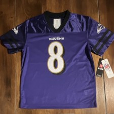 NFL Team Apparel Baltimore Ravens Jackson 8 Youth Large Purple Jersey