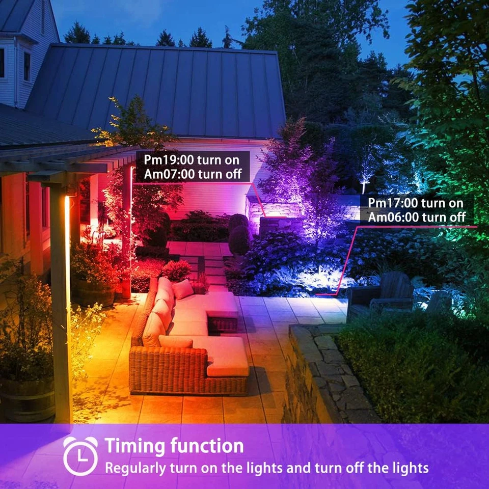 LED Floodlight Outdoor 50W, RGB Colour Changing Flood Lights with Remote Control - Image 3 of 4