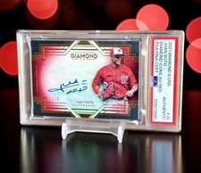 Juan Soto Red Serial # /5 On Card Auto Topps 2021 Diamond Icons PSA/DNA POP 1