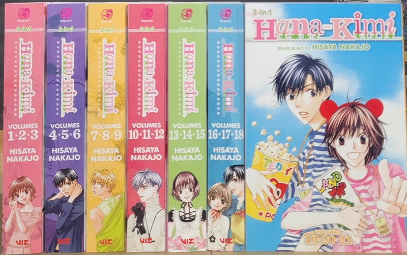 Hana-Kimi [3-in-1 Edition] manga Vol 1-21 Brand New Viz Media English 7 Books