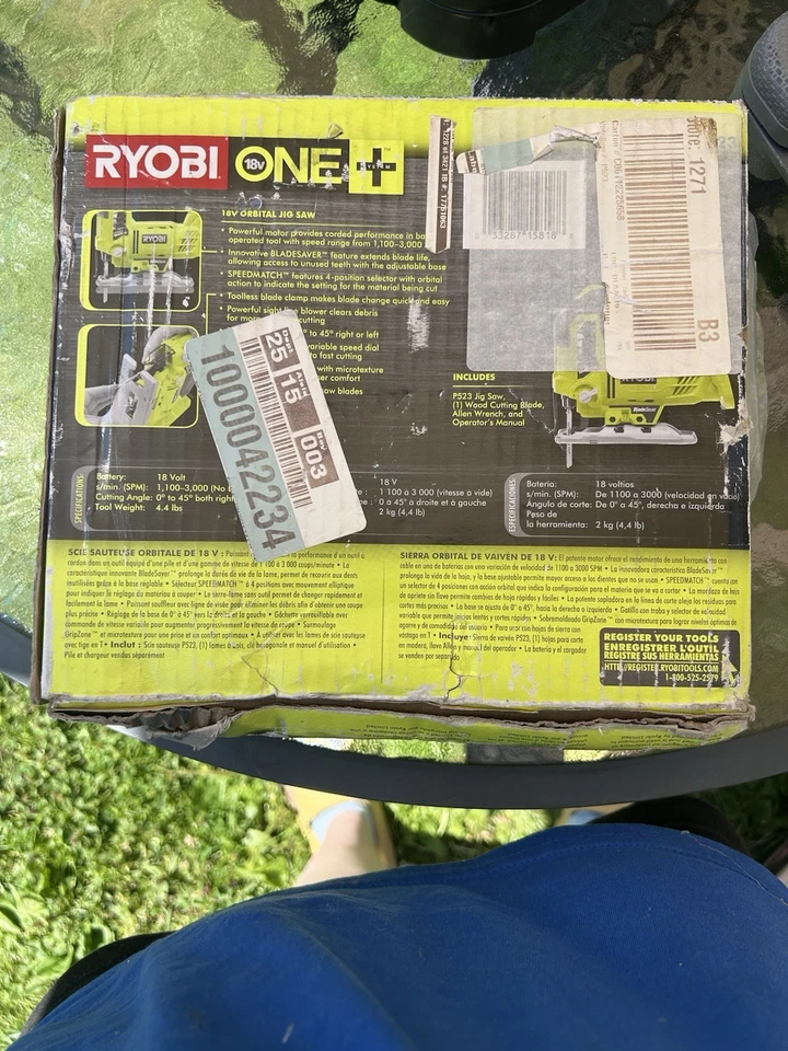Sierra caladora orbital RYOBI P523 18V ONE+ herramienta inalámbrica nueva CAJA USADA HERRAMIENTA SELLADA SOLAMENTE Foto 2 de 2