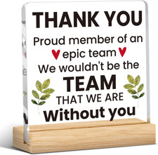 Thank You Team Gifts Office Decor Sign, Thank You Proud Member of an Epic Team,