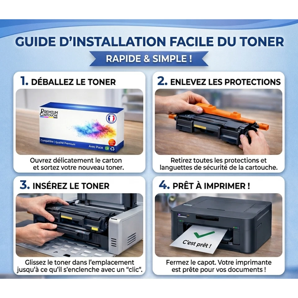 Pack 4 Toners compatible pour Xerox 6600 6605 Couleurs - Photo 3/4