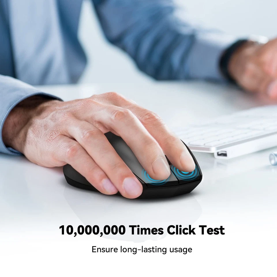 TECKNET Bluetooth Mouse, 3200DPI Wireless Mouse, Cordless Mice Ergonomic 01308 - Image 4 of 4