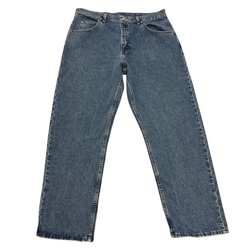 Wrangler Jeans Relaxed Straight Fit Blue 36W 30L 100% Denim Zip Fly - Picture 2 of 15