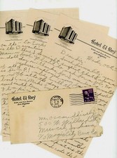 1945 Hotel El Rey Los Angeles Letter Head California Ca Vtg 6th & San Pedro Lot