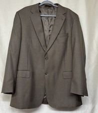 Jos A Bank Signature Gold Houndstooth Wool/Silk Men Sport Coat Size 46L