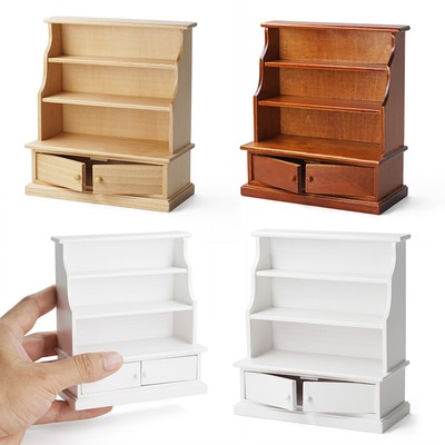 1/12 Scale Dollhouse Bookcase Shelf Miniature Storage Display Cabinet Vintage