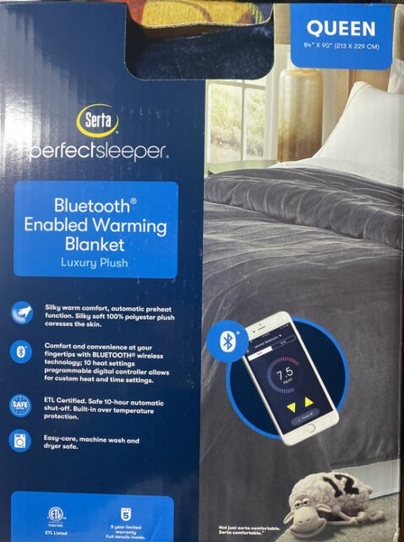 Serta Perfect Sleeper Bluetooth Wireless Heated Blanket - Navy, Queen for  sale online | eBay