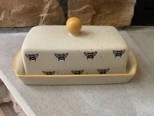 Spectrum Designz Barney Bee Repeat Butter Dish Lid Farmhouse Country Bumblebee