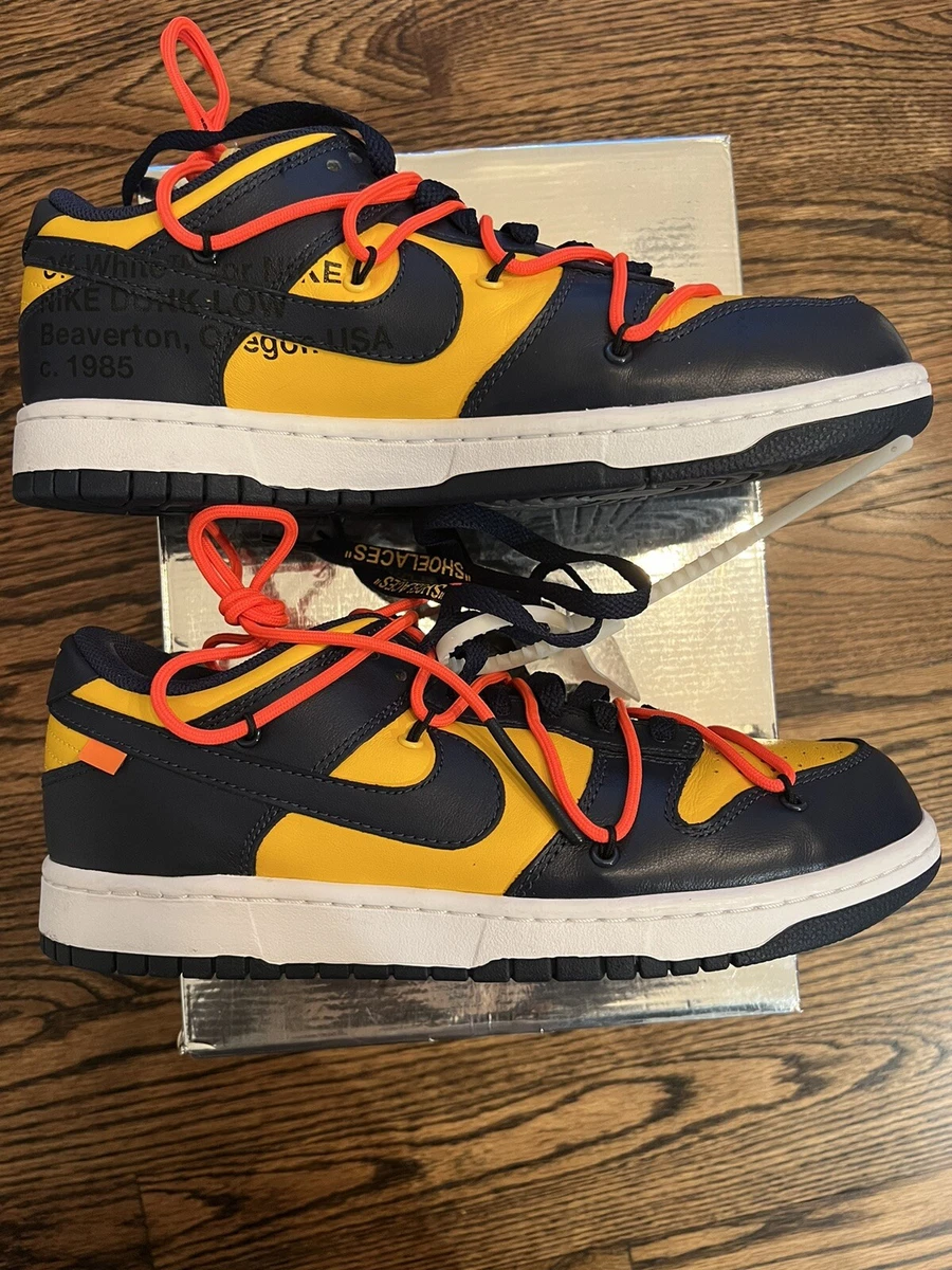 Nike SB Dunk Low Off-White Michigan Gold Sz 9.5 VNDS Lot Lobster | eBay