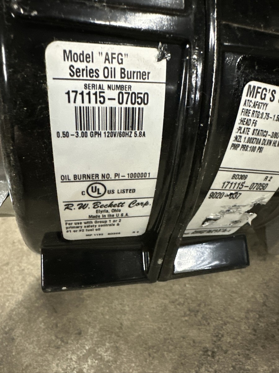 BECKETT OIL BURNER UNIT MODEL AFG OIL BURNER Long Tube (st1610)