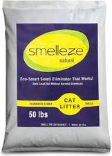 SMELLEZE Eco Cat Litter Odor Removal Additive: 50 lb Gran. Get Stench Out Safely