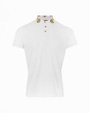 Versace Jeans Couture 72GAGT05 S VEMBLEM Short Sleeve Polo Cotton Piquet WHITE