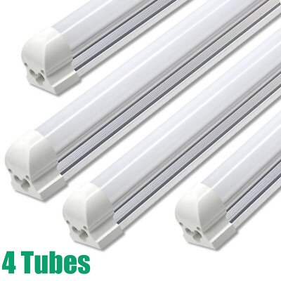 T8 72W 8FT LED Shop Light Fixtures Frosted Tube Light 6000K Garage Ceiling Lamps