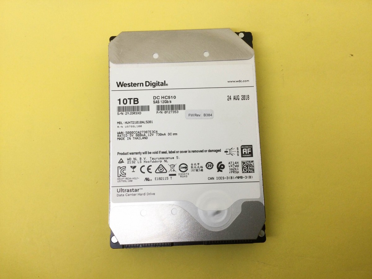 WD HGST DC HC510 10TB 7.2K SAS 12Gbps 3.5'' HDD HUH721010AL5201 | eBay