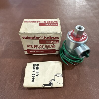 SCHRADER BELLOWS B445-1001 AIR PILOT SOLENID VALVE 1/8'' 3-WAY 12/60 #GLB-2-5