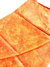 nappe tissus enduit ronde ø 160 fin de stock orange marbré avec finition biais