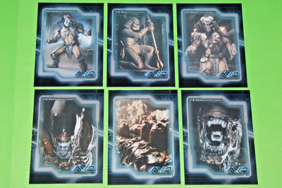 2004 Alien vs Predator AVP THE DEADLIEST GAME 6 Card INSERT Set #DG1-DG6