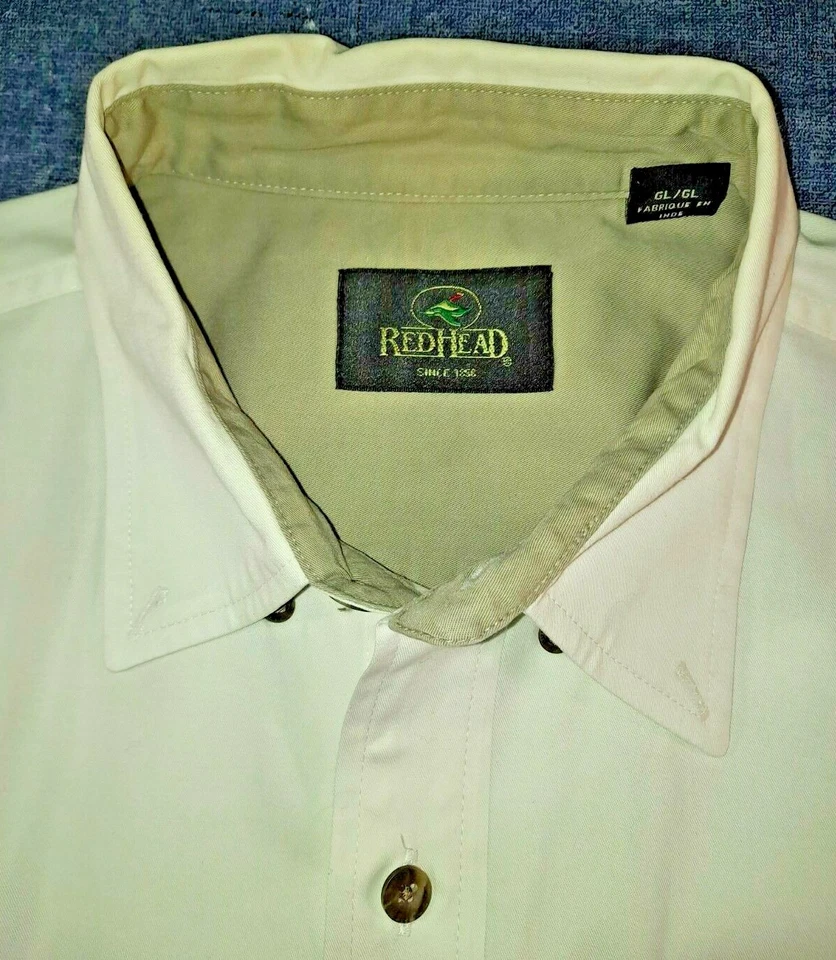 Camisa para hombre Red Head talla LT abotonada manga larga bolsillo con botones cuello de dos tonos Foto 2 de 4