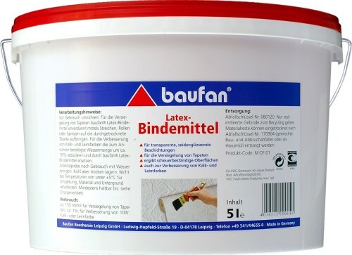 Baufan Latex Binder 5 l Synthetic Resin Dispersion Additive for Wallpaper Paste