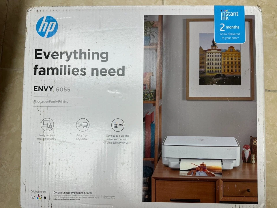 HP ENVY 6055 Thermal Inkjet All-In-One Printer - White - Brand New Sealed - Image 3 of 3