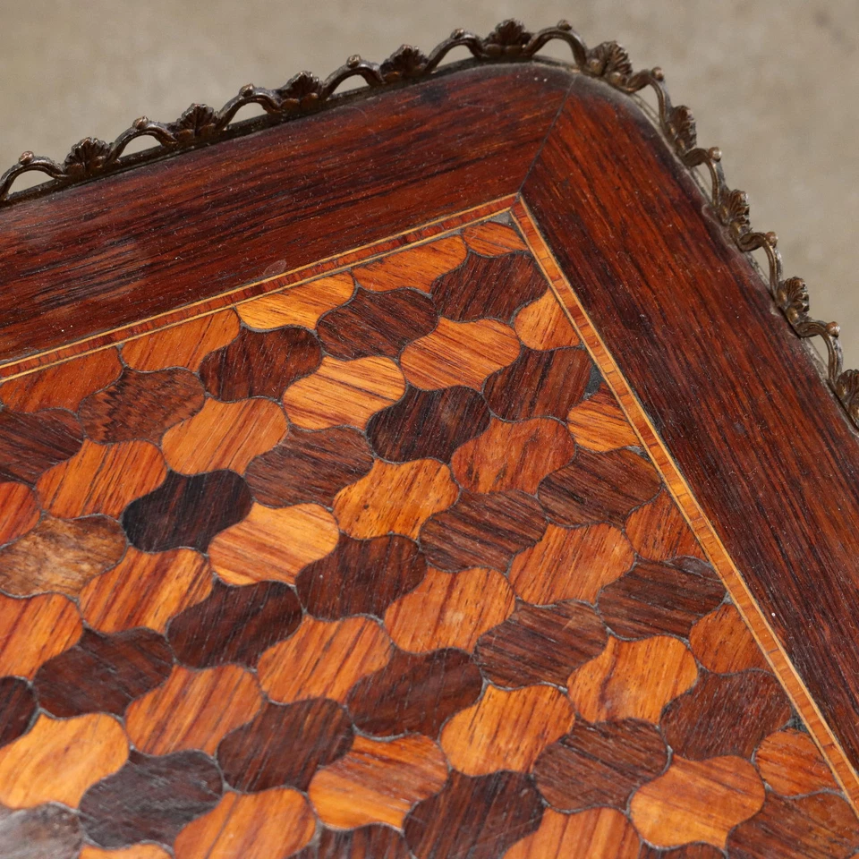 Table Basse Ancienne Peuplier Tiroir Italie XXe Siècle Originale - Photo 4/4