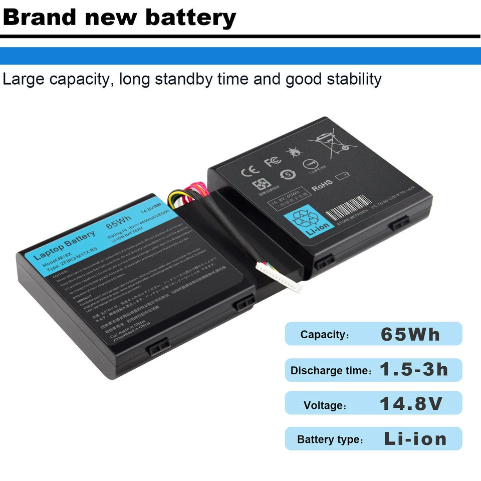 Batería para Dell Alienware 17 18 17X 18X 15 R3 R4 17 R4 R5 Series HF250 9NJM1 Foto 4 de 4