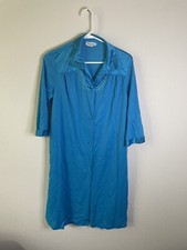 Vintage Vanity Fair Blue Button-Down Nightgown Blue Size Small