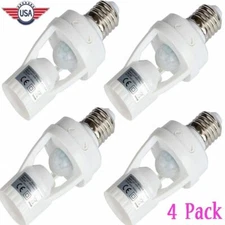 4pack E27 PIR Infrared Motion Sensor LED Light Lamp Bulb Holder Socket Switch US